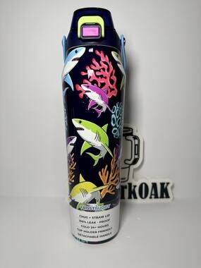 Frost Buddy NEON COAST SHARKS 32oz Bottle Buddy Water Bottle NWT NIB